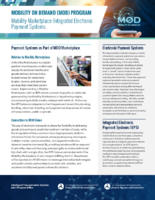 Mobility on Demand MOD Program Mobility Marketplace Integrated Electronic Payment Systems