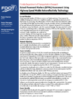 Raised Pavement Markers RPMs Assessment Using Highway Speed Mobile Retroreflectivity Technology Summary