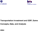 Transportation Investment and GDP Some Concepts Data and Analysis