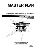Intelligent Vehicle Highway Systems Denver Metro Area Master Plan