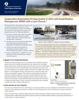 Cooperative Automation Driving System CADS with Road Weather Management RWM with a Lane Closure