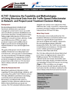 Determine the Feasibility and Methodologies of Using Structural Data from the Traffic Speed Deflectometer in Network and ProjectLevel Treatment Decision Making Project Summary Report