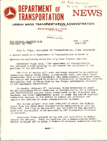 Department of Transportation News Urban Mass Transportation Administration DOT2169