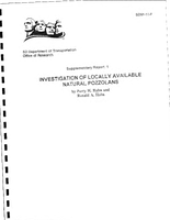 Development of a Type I PM Cement  Supplementary Report 1  Investigation of Locally Available Natural Pozzolans