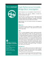 High Performance Concrete Bridge Deck Investigation  techbrief