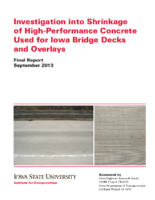 Investigation into shrinkage of highperformance concrete used for Iowa bridge decks and overlays