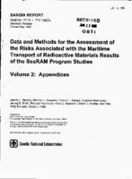 Data and Methods for the Assessment of the Risks Associated With the Maritime Transport of Radioactive Materials Results of the SeaRAM Program Studies Volume 2  Appendices