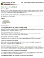 Human Environment Digest June 16 2016