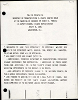 Talking Points for Secretary of Transportation Elizabeth Hanford Dole at the SwearingIn Ceremony of Robert E Farris