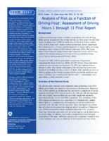 Analysis of Risk as a Function of DrivingHour Assessment of Driving Hours 1 through 11