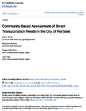 CommunityBased Assessment of Smart Transportation Needs in the City of Portland