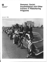 Personal Social Psychological and Other Factors in Ridesharing Programs