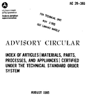 AC 2036Q Index of Materials Parts Processes and Appliances Certified Under the Technical Standard Order System