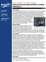 Enhanced Characterization of RAP for Cracking Performance Summary