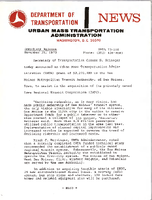 Department of Transportation News Urban Mass Transportation Administration UMTA 73100