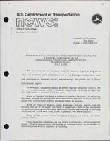 Statement by US Secretary of Transportation Drew Lewis at a News Conference on the Metropolitan Washington Airports Policy