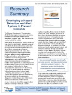 Developing a Hazard Detection and Alert System To Prevent Incidents Research Summary