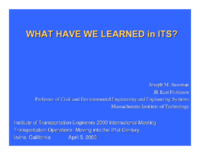 What have we learned in ITS