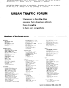Urban Traffic Forum