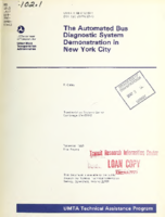 The Automated Bus Diagnostic System Demonstration in New York City