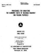 Procedures for Analyzing the Economic Costs of Railroad Roadway for Pricing Purposes Volume 1 Procedures