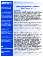 EntryLevel Training of Commercial Motor Vehicle Drivers