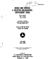 Drugs and Driving A Selected Bibliography Supplement 3