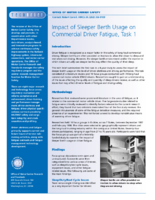 Impact of Sleeper Berth Usage on Commercial Driver Fatigue Task 1