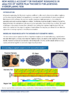 New Models Account for Pavement Roughness in Analysis of Water Film Thickness for Assessing Hydroplaning Risk fact sheet