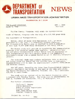 Department of Transportation News Urban Mass Transportation Administration DOT3069