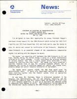 Statement by Secretary of Transportation Elizabeth Hanford Dole Before the Senate Foreign Relations Committee