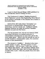 Deputy Secretary of Transportation Mortimer Downey Speeches December 1993