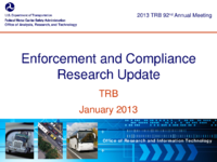 Enforcement and Compliance Research Update TRB January 2013