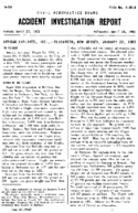 Investigation of Aircraft Accident AMERICAN AIRLINES ELIZABETH NEW JERSEY 19520122