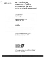 An Experimental Evaluation of a Field Sobriety Test Battery in the Marine Environment 1990