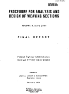 Procedure for analysis and design of weaving sections  volume 2 users guide
