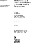 The Performance of Child Restraint Devices in Transport Airplane Passenger Seats