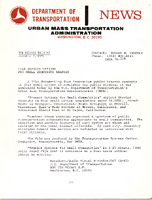 Department of Transportation News Urban Mass Transportation Administration UMTA 76128 Film Depicts Options for Small Community Transit