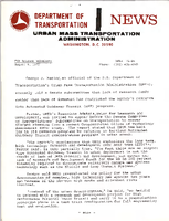 Department of Transportation News Urban Mass Transportation Administration UMTA 7586