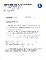 US Department of Transportation News Office of Public Affairs UMTA 5877 Washington Metro Gets Grant to Buy 240 Buses