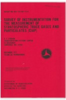Survey of Instrumentation for the Measurement of Stratospheric Trace Gases and Particulates CIAP