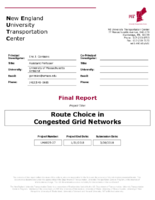 Route Choice in Congested Grid Networks