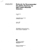 Rationale for Recommended Fire Safety Practices for Rail Transit Materials Selection