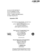 Kansas Department of Transportation Wetland Mitigation Sites Analysis and Opportunity for Improving Success