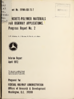 Concretepolymer materials for highway applications  progress report no 2