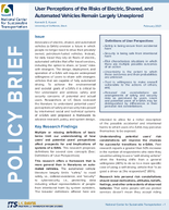 User Perceptions of the Risks of Electric Shared and Automated Vehicles Remain Largely Unexplored Policy Brief