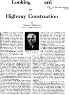 Looking Forward in Highway Work 1934