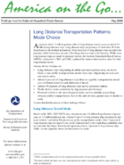 Long Distance Transportation Patterns Mode Choice
