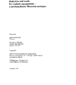 Desirables and Weeds for Roadside Management  a Northern Rocky Mountain Catalogue