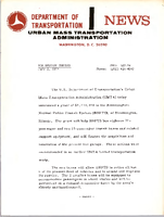 Department of Transportation News Urban Mass Transportation Administration UMTA 10774